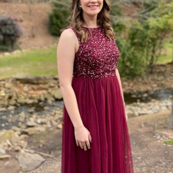 ASOS Maya Petite Bridesmaid delicate sequin 2 in 1 maxi dress - Picture 10 of 13